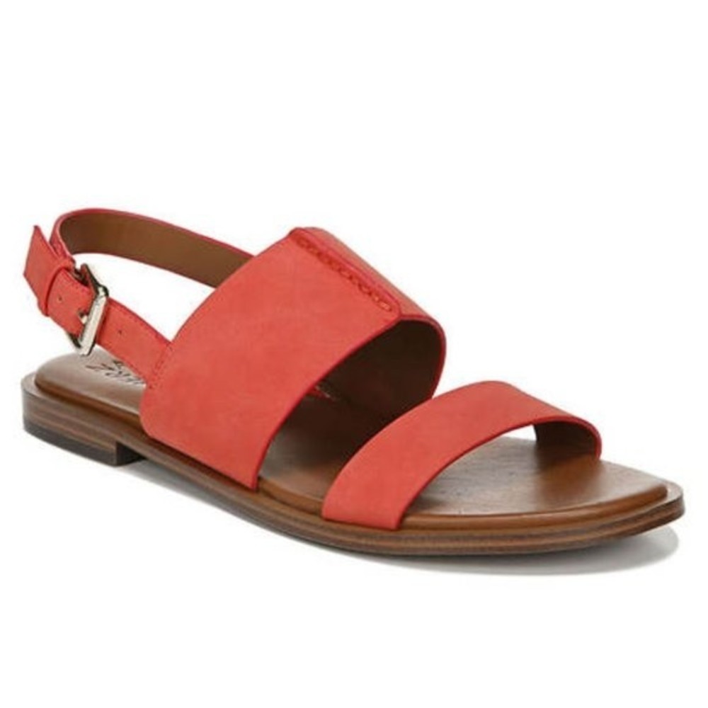 7W 7 WIDE Naturalizer Women Fairfax Mango Spice Faux Vegan Leather‎ Flat Sandals